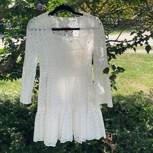 Pixie Hopkins embroidered ivory dress size XS.